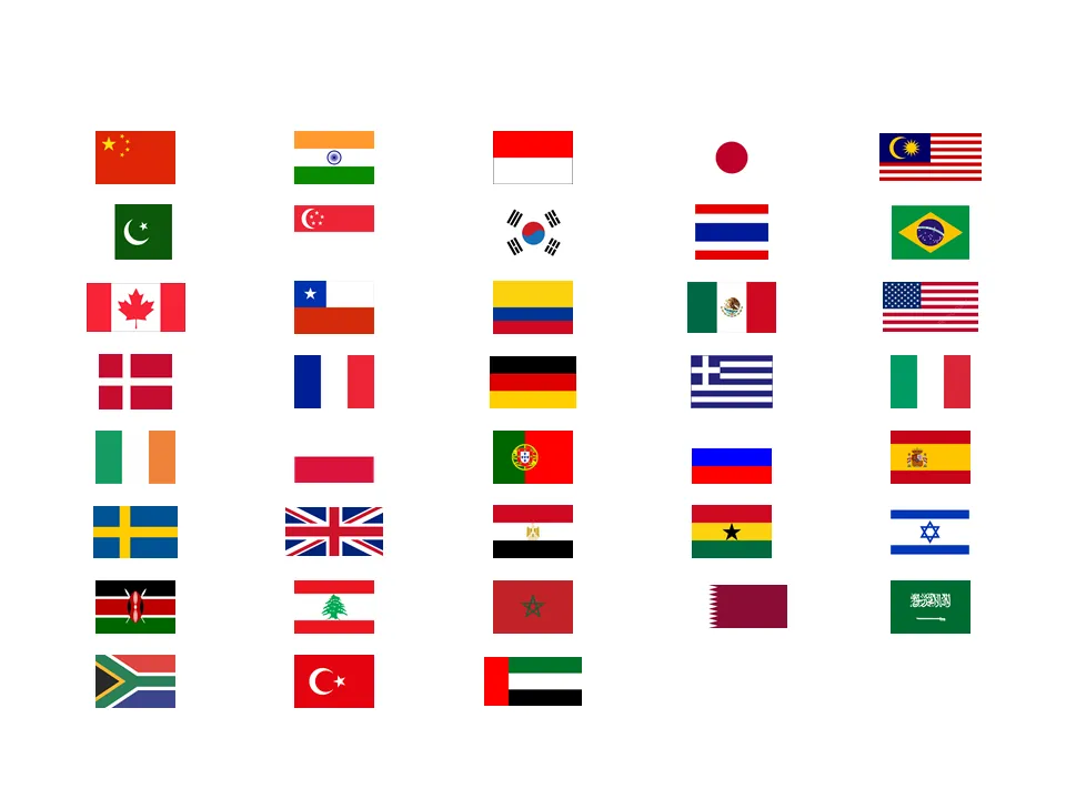 Flags of select countries